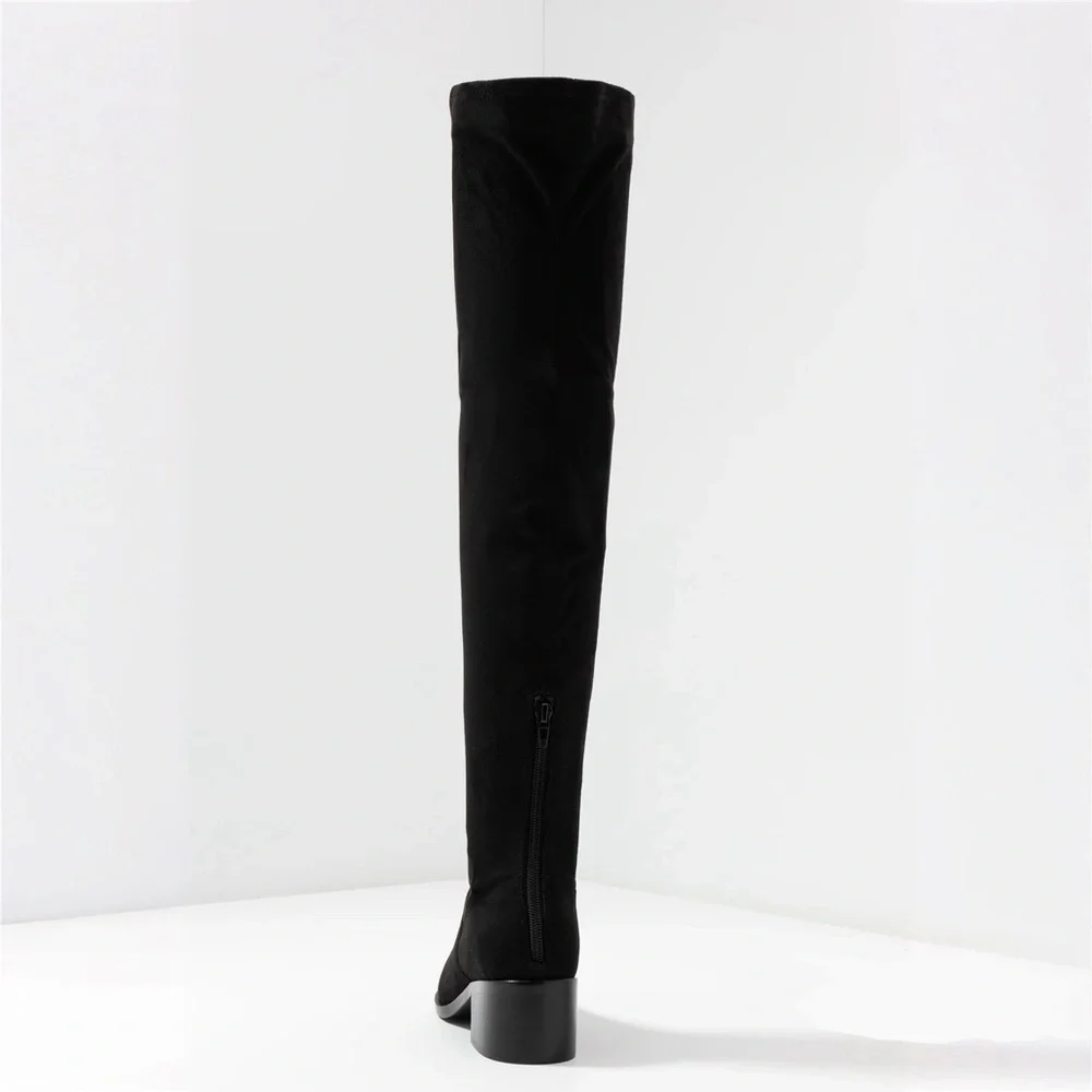 Steve Madden Georgette Black Over-the-Knee Tall Faux Suede Boots